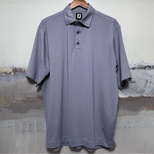 FootJoy Polo Golf Shirt Men L Periwinkle Blue Purple Stripe Athletic Performance